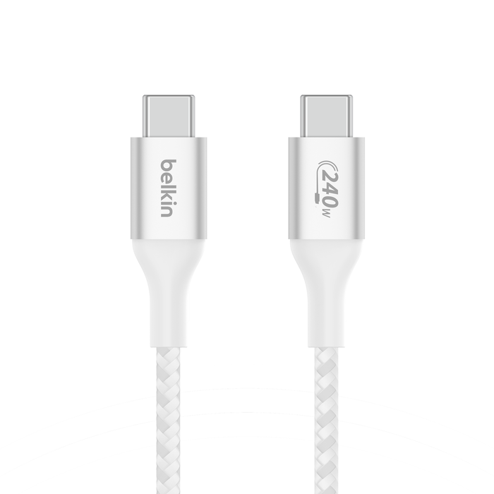 240W BRAIDED C-C CABLE 1M WHITE