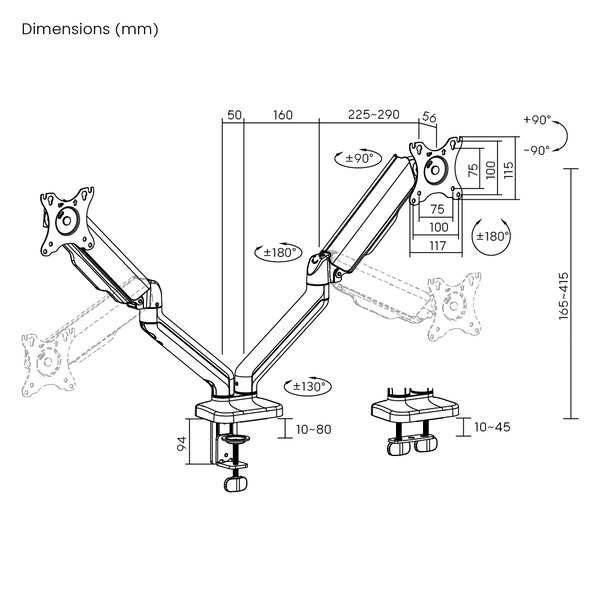 ELEMENTAL MONITOR ARMS (DUAL)
