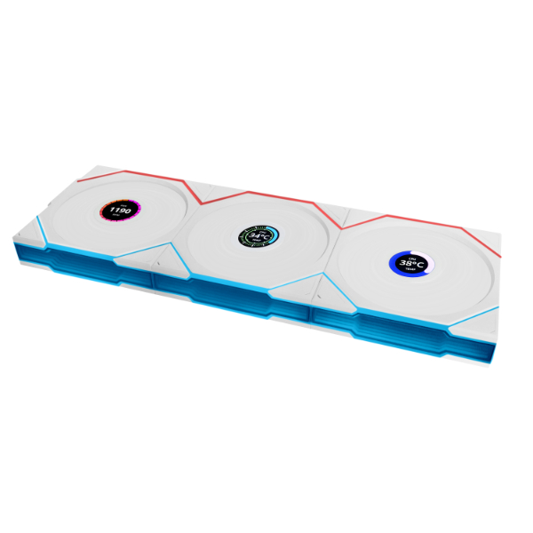 120MM UNI FAN R12TL LCD REVERSE WIRELESS WH(3PACK)