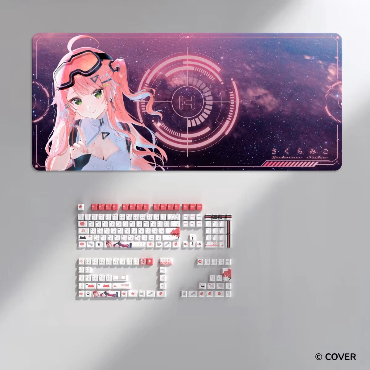 Sakura Miko Keycap Set and Desk Pad Bundle(WHITE)