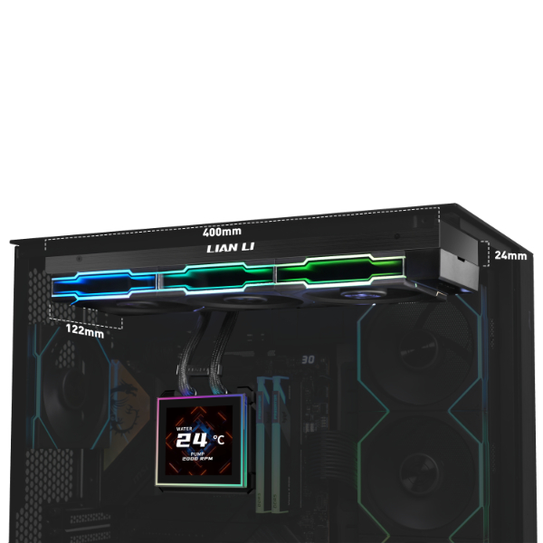 LIAN LI HYDROSHIFT II LCD-S360TL AIO WATER COOLING BLACK thumbnail 3
